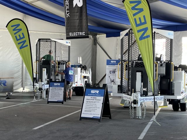 Sherman+Reillt unveiled new electric E+ Series equipment at The Utility Expo, including the PLW-200E+ electric pilot line winder and the PT-3000E+ electric puller tensioner.